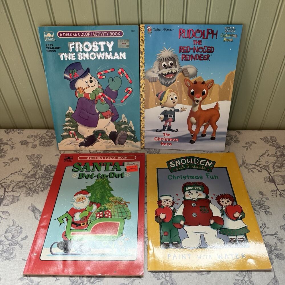 Vtg Rudolph The Red-Nosed Reindeer Coloring Book Rare Christmas Frosty Santa
